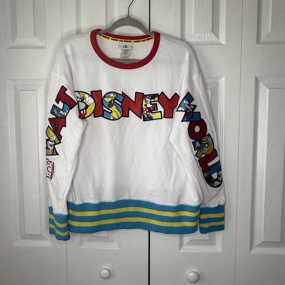 Disneyland L Vintage Style Mickey & Friends‎ Crew Neck Long Sleeve Sweater NWOT